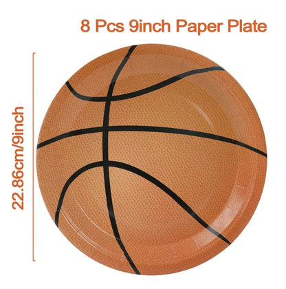 Basketball Birthday Decoration Disposable Tableware Basketball Party Paper Plates Napkins Basketball Birthday Baby Shower Decor