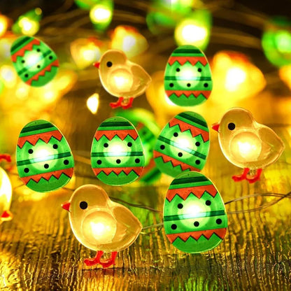 1.5m 10led Easter Rabbit Egg Light String Bunny Carrot Chick Lantern Strings Kids Happy Easter Day Party Decor For Home 2025