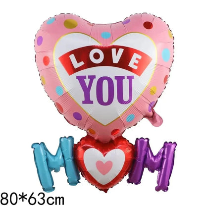 Mother's Day Decorations Balloons I Love You Mom Happy Mother's Day Aluminum Film Balloons Mothers Gifts