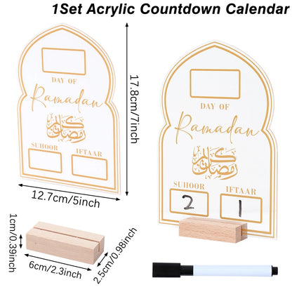 Ramadan Kareem Countdown Calendar Ornament Eid Mubarak Decoration 2025 For Home Muslim Islamic Festival Eid Al-Fitr Party Favors