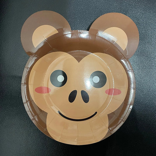 Monkey Party Supplies George Birthday Decorations Monkey Paper Plates Straw for Dinner Monkey Balloon Cake Decor