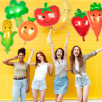 1/7pcs Strawberry Broccoli Corn Banana Tomato Orange Carrot Balloons Suitable for Birthday, Baptism, Summer Party, Fruit Theme