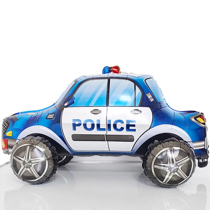 Blue Car Police Truck Foil Balloon Boys Birthday Balloons 4D Standing Balloons Baby Shower Police Themed Birthday Party Decors