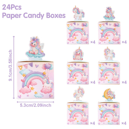 Unicorn 3D Paper Candy Boxes Gift Packing Box Unicorn Theme Party Decoration Kids Wedding Baby Shower Party Supplies Favors
