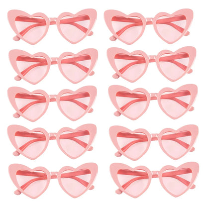 10pcs Bachelorette Party Sunglasses Black White Pink Square Heart Shape Glasses Bride and Groom Photo Glasses Bridal Shower Deco