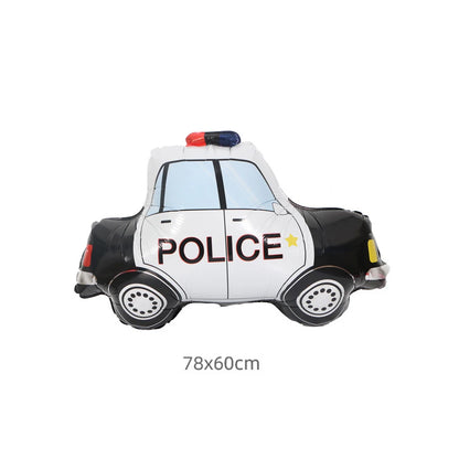 5th Birthday Police Party Blue Car Helicopter Foil Balloons for Boys Baby Shower Police Birthday Party Decoration