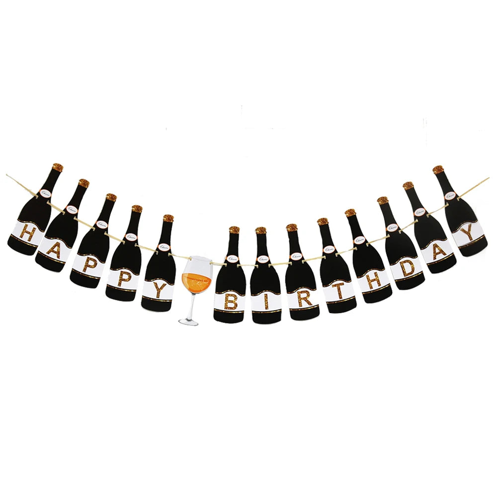 Beers Happy Birthday Party Banner Beer Cups Balloon Cheers Cake Topper Decorations Men Beer Birthday Bachelorette Party Supplies
