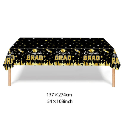 Congrats Graduation Party Tablecloth Table cover supplies Congrats Grad Tablecloth 2025 Congrats Grad Party decoration Banner