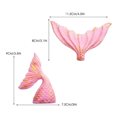 Mermaid Tail Cake Toppers Under the Sea Cake Decoration Seashell Sea Star Cake Topper for Birthday Baby Shower Wedding Cake Deco