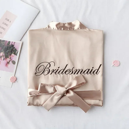 Bride To Be Dressing Gown Bridesmaid Bathrobe Team Bride Robe Wedding Decoration Bridal Shower Hen Bachelorette Party Decor