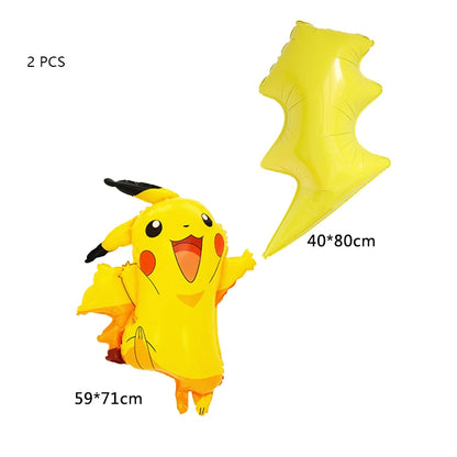 Pokemon Birthday Party Decoration New Lightning Pikachu Balloon For Kids Event Supplies Disposable Tableware Banner Backdrop