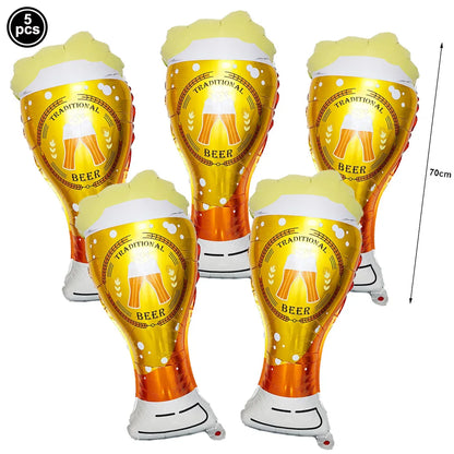 Beers Happy Birthday Party Banner Beer Cups Balloon Cheers Cake Topper Decorations Men Beer Birthday Bachelorette Party Supplies