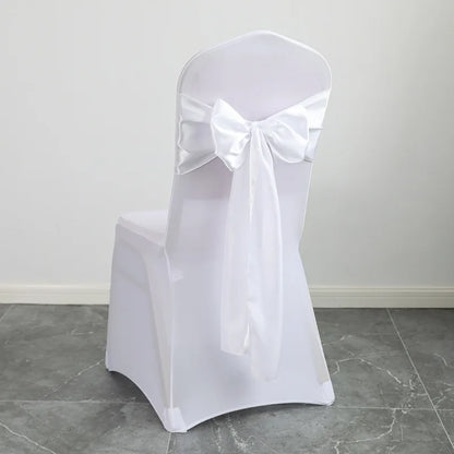 Wedding Decoration Chair Satin Sash Bow Tie Self TIe For BIrthday Party Festival Hotel Holiday Shiny Look Luxury Dining Room
