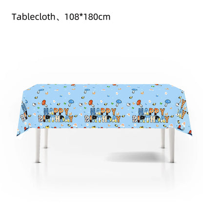 Cartoon Animation Bluey Theme Birthday Party Supplie Disposable Tableware Paper Plate Paper Cup Tissues Baby Shower Decor Supply