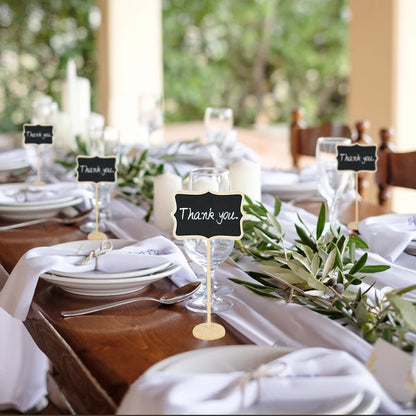 Wedding Blackboard Mini Wooden Chalkboard Message Sign Food Buffet Labels for Wedding Birthday Party Table Decoration Place Card