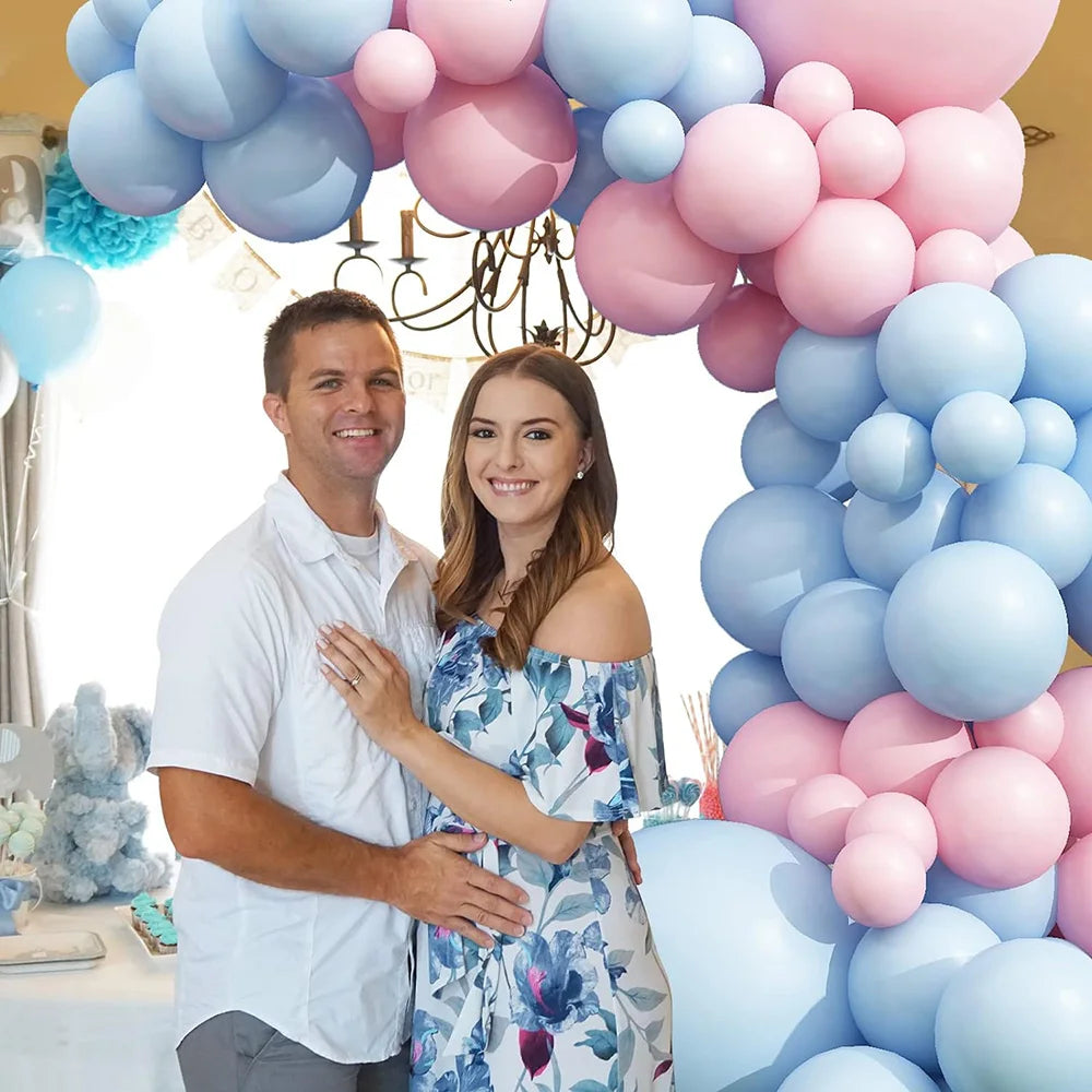 106Pcs Blue Pink Balloons Garland Kit Gender Reveal Balloon Arch Decor Boy or Girl Baby Shower Birthday Party Decorations Globos