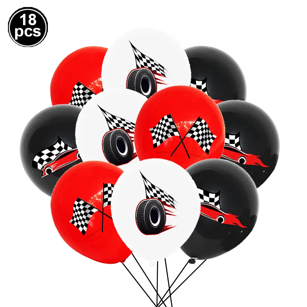 40Inch Checkered 1 2 3 4 5 6 Large Black White Number Balloon Motorcycle Racing Two Fast Race Car Birthday Party Supplies