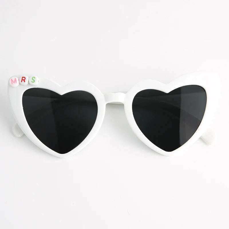 Heart Shaped Sunglasses Wedding Bride Bridesmaid Gift Bachelorette Party Favors Bridal Squad Glasses Bulk 12/24/36/48/60PCS