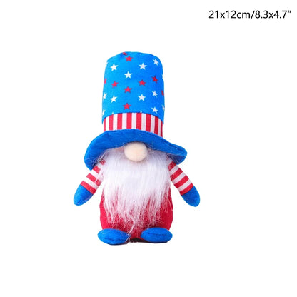 16 Styles American Independence Day Decoration Gnome Doll Patriotic Veterans Day Plush Gnome Doll 4th of July Decor Easter Gnome