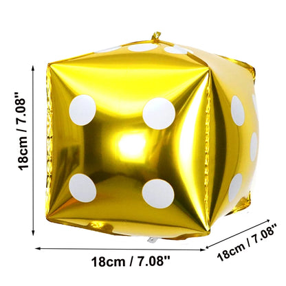 2/6/10pcs/lot 18cm Cube Foil Balloons Dice Foil Ballon Casino Theme Party Adult Birthday Decor Las Vegas Party Poker Theme Party