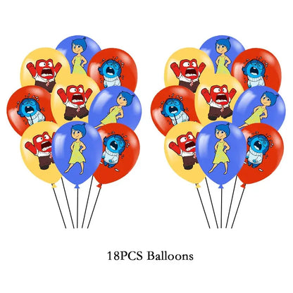 New Disney Inside Out 2 Birthday Decoration Party Disposable Tablewase Cups Plates Balloons Baby Shower Party Supplies For Kids