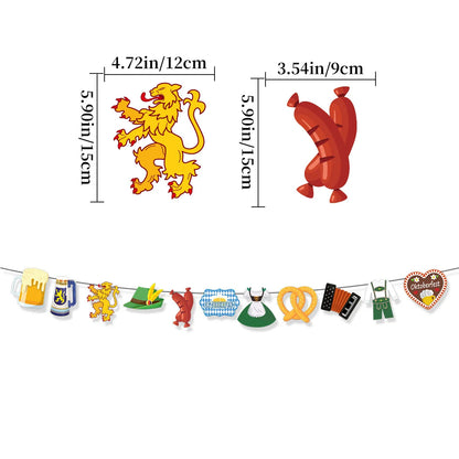 Oktoberfest Decorations Bavarian Check Flag Check Flag Oktoberfest Decorations Garland Bavarian German Party Bunting 32.8 Feet
