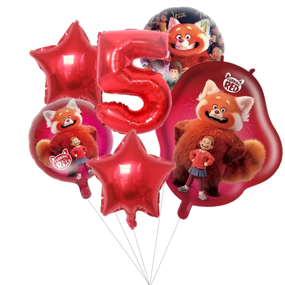 Disney Turning Red Party Supplies Paper Napkin Tablecloth Plates Balloons Panda Theme Baby Shower Kids Birthday Party Decoration
