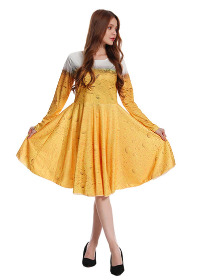 Men's Womens Oktoberfest Suit Costume Fancy Dress Up Adult Suit Clothes Role Play Yellow Beer Party Fantasia Costumes