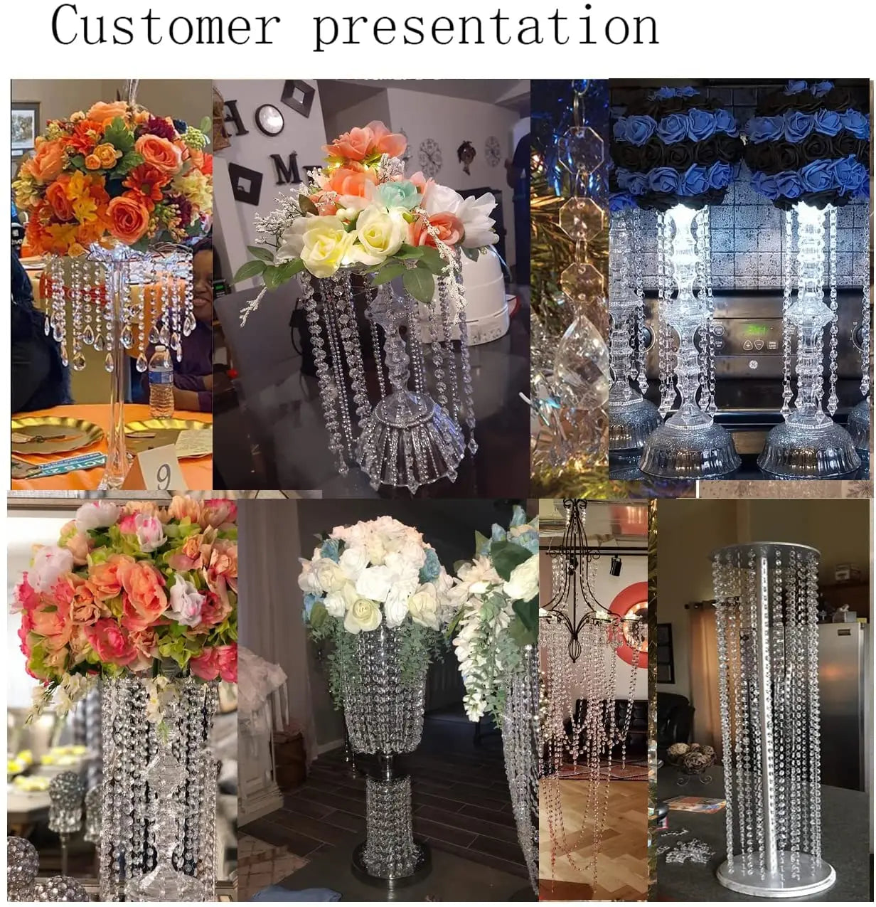 99FT Acrylic Clear Crystal Beads Diamond Garland for Doorway Beads String Curtain Wedding Birthday Party Decorations Arts Crafts