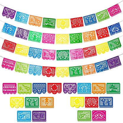 Papel Picado Paper Banners Mexican Party Decorations for Cinco de Mayo Day of The Dead Decorations Birthdays Mexican Flags