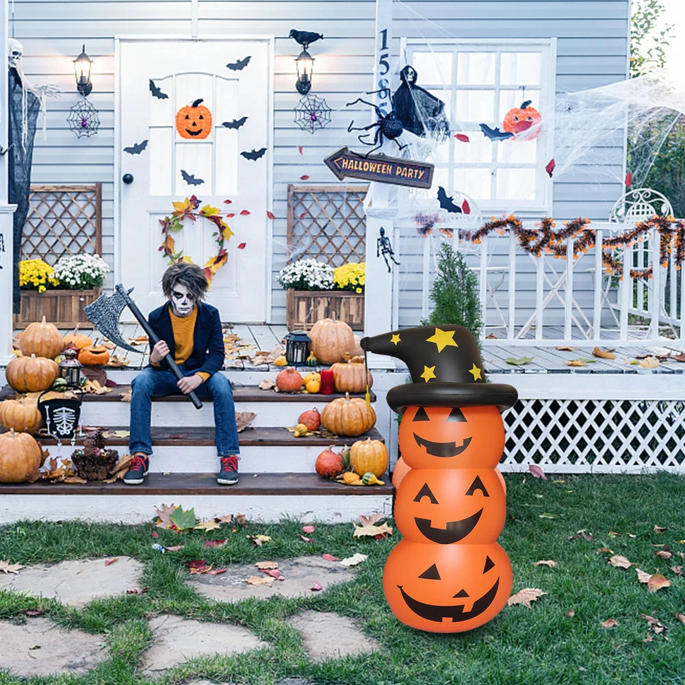 Halloween Ghost Inflatable Model Windproof Stacked Inflatable Pumpkins Horror Festival Theme Indoor Outdoor Garden Decorations