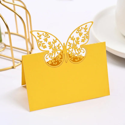 20/50pcs Laser Hollow Butterfly Wedding Place Card Banquet Party Birthday Seat Card Name Sign-in Table Card Flower Greeting Card