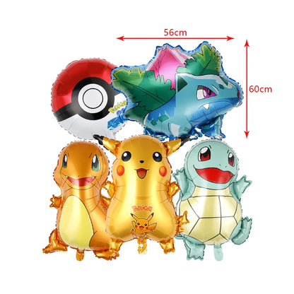 Pokemon Birthday Party Decoration New Lightning Pikachu Balloon For Kids Event Supplies Disposable Tableware Banner Backdrop