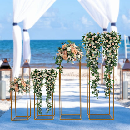 10Pcs/4Pcs Metal Golden Rectangular Frame Backdrop Wedding Rack Arch For Birthday Party Backdrop Wedding DLY Decor