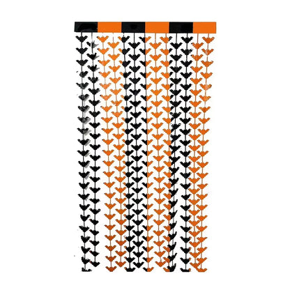 1x2m Halloween Decorations Pumpkin Skull Bat Black Orange Hanging Curtain Backdrop Haunted House Halloween Themed Party Supplies