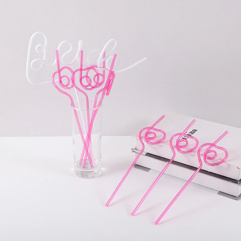 1set Bridal Shower Straws Love Heart Drinking Straw Bride To Be Wedding Decoration Bachelorette Hen Party Supply Team Bride Gift
