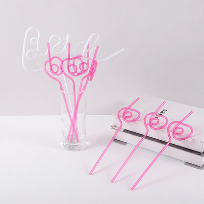 1set Bridal Shower Straws Love Heart Drinking Straw Bride To Be Wedding Decoration Bachelorette Hen Party Supply Team Bride Gift