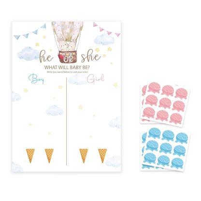M5TF Gender Reveal Party Baby Gender Reveal Poster with 36pcs Boy and Girl Stickers