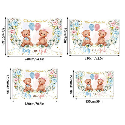 Boy Or Girl Gender Reveal Decorations Blue Or Pink Polka Dot Balloons Party Backdrop Gender Reveal Background Banner Supplies