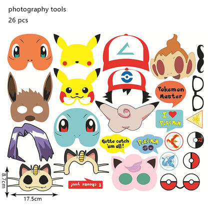 Pokemon Birthday Party Decoration New Lightning Pikachu Balloon For Kids Event Supplies Disposable Tableware Banner Backdrop