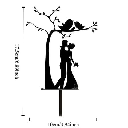 MR MRS Cake Topper Acrylic Black Wedding Cake Topper Decorations Mariage Baking Tools Party Supplies
