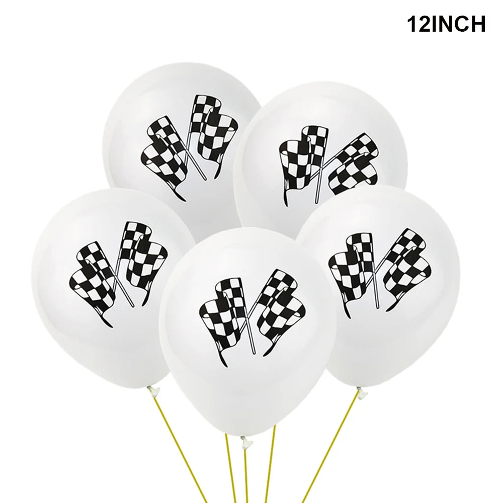 Race Car 2nd Birthday Decorations Tableware Paper Plates Cups Large Racing Car Balloons Kids Two Fast Birthday Party Supplies
