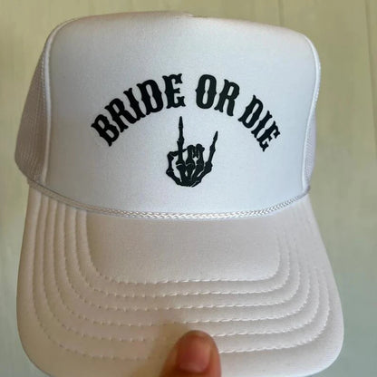 Bride or Die Till Death Do Us Party hat autumn Halloween bachelor Bachelorette Party Bach weekend bridal shower bridesmaid gift