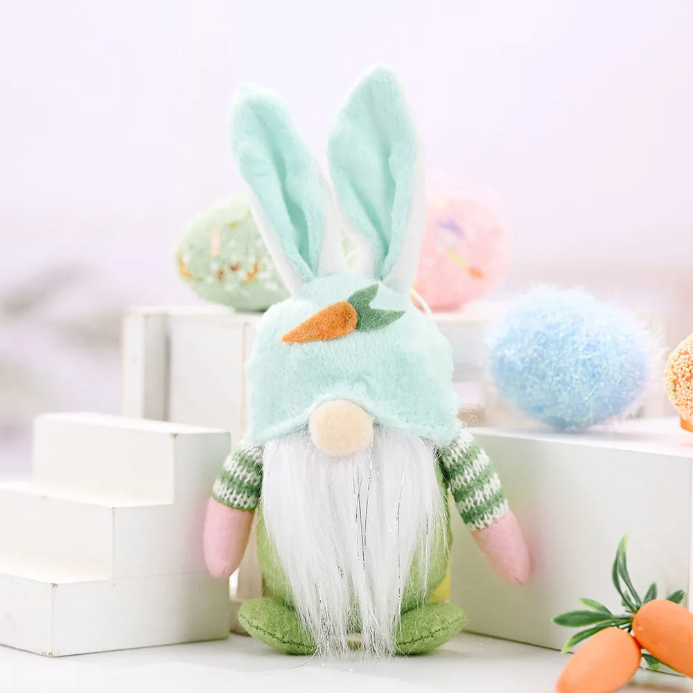 Easter Bunny Gnome Decorations,Rabbit Plush Dolls For Kids,Easter Spring Ornaments 2025
