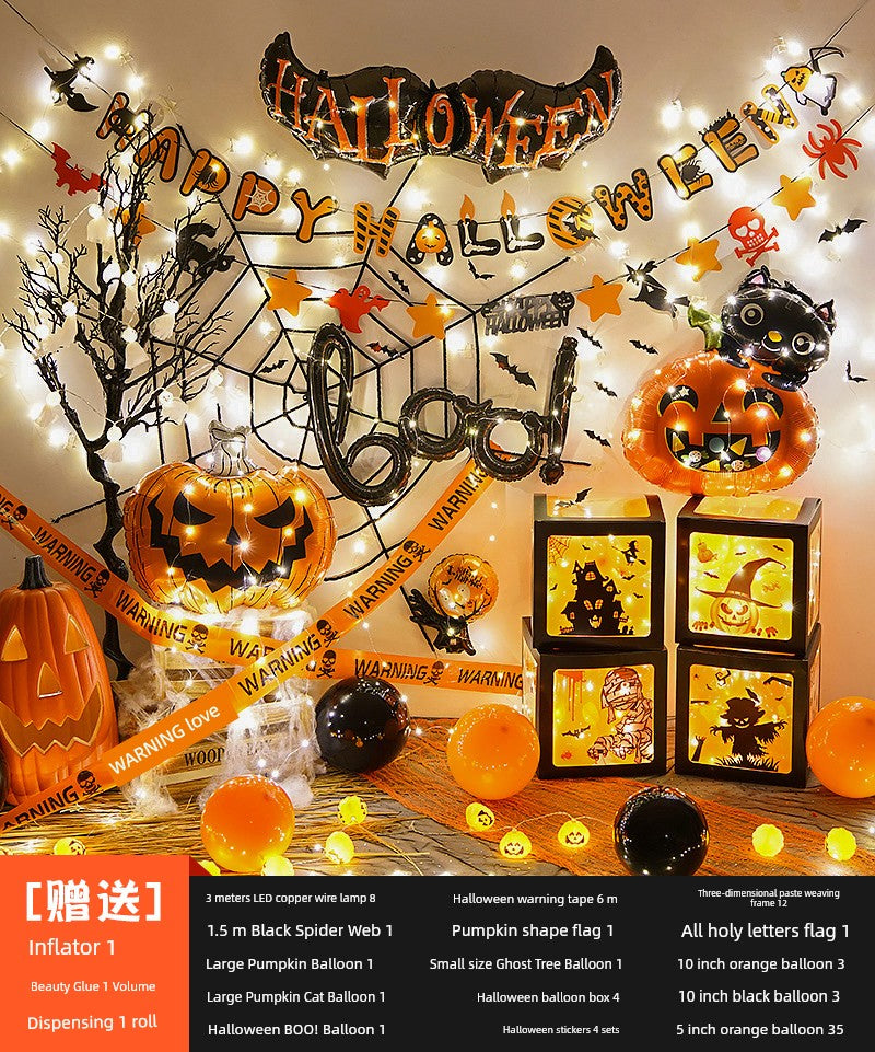 Background Wall Decoration Pumpkin Lamp Children Props Balloon