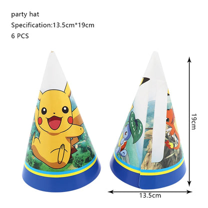 Pokemon Birthday Party Decoration New Lightning Pikachu Balloon For Kids Event Supplies Disposable Tableware Banner Backdrop