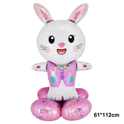 Easter Theme Disposable Tableware Cute Cartoon Bunny Rabbit Pattern Paper Plates Cups Napkins Kids Favor Easter Party Decoration