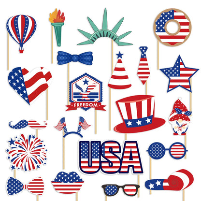 Independence Day Party Photo Props Spiral Pendant I Love USA Banner Balloon July 4th Day Christmas New Year  Party Decoration