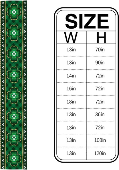 St.Patrick's Day Lucky Clover Linen Table Runner Dresser Scarves Decor Farmhouse Kitchen Dining Table Runner Party Decorations