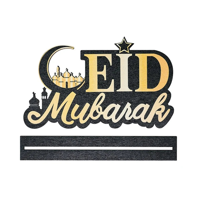 EID Mubarak Decoration Wooden Ornaments Ramadan Decoration 2025 For Home Ramadan Kareem Islamic Muslim Party Eid Al Adha Gifts